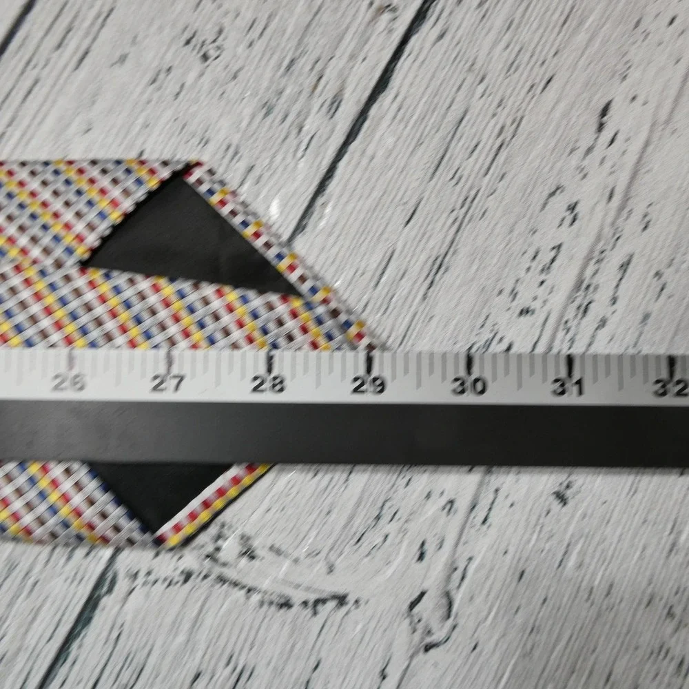 Ermenegildo Zegna Tie Mens One Size Multicolor Plaid Check‎ Silk Woven Italy